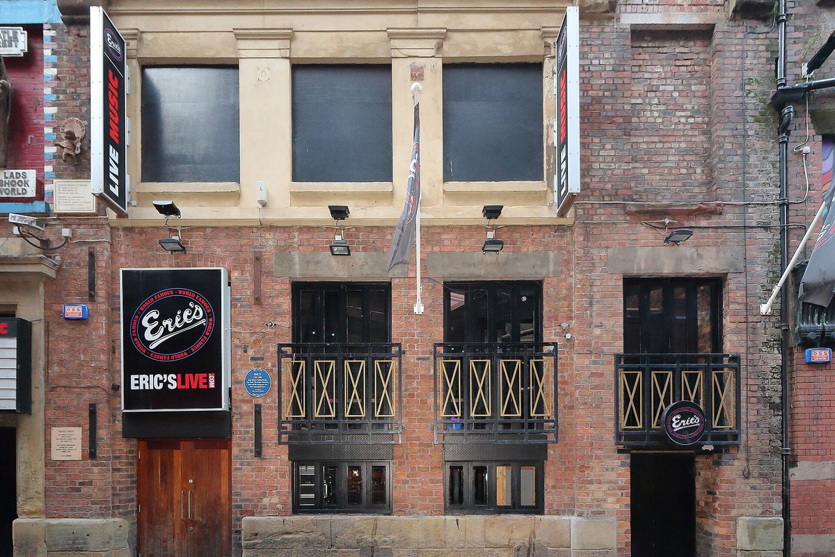 The entrance to Eric’s on Mathew Street in Liverpool